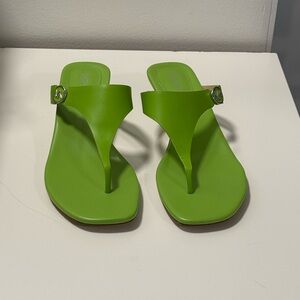 Michael Kors green kitten heel sandal